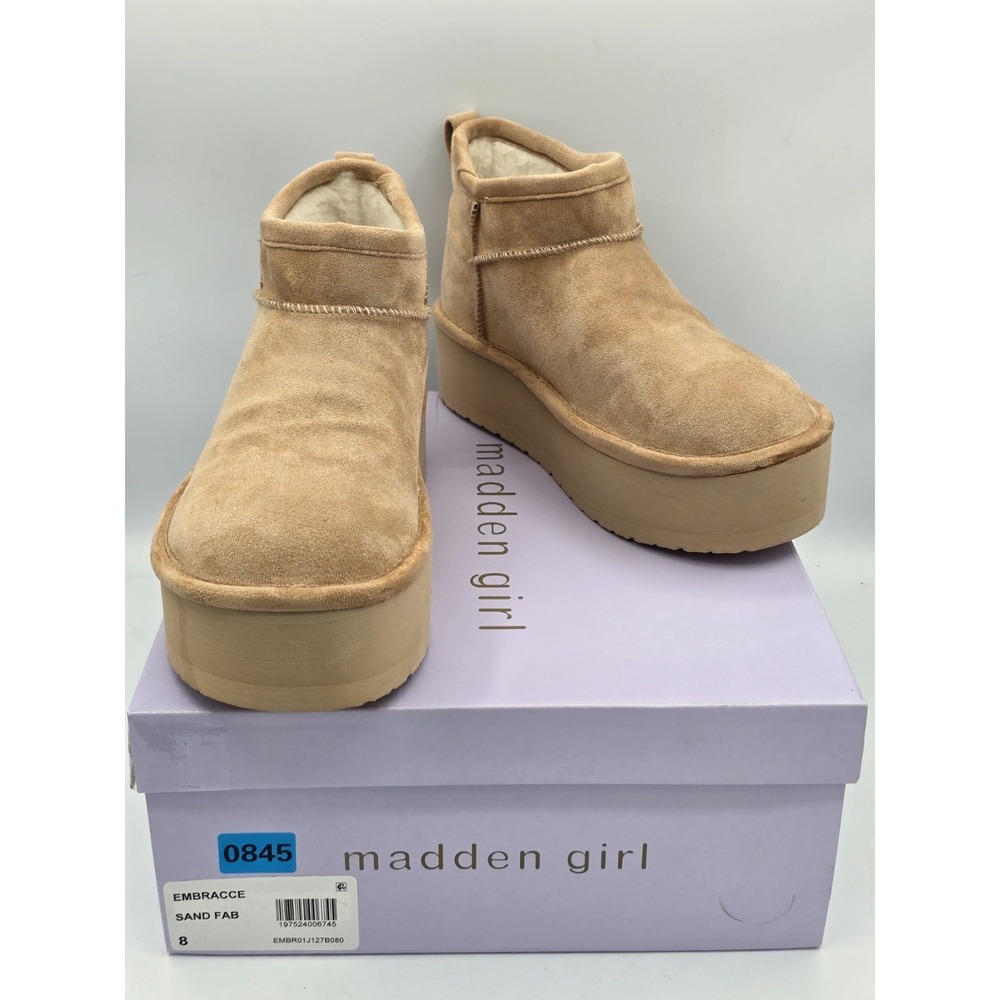 Madden‎ Girl Embrace Platform Booties Chestnut Brown Size 8 - New With Defects
